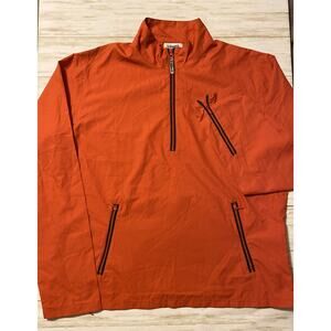 Ashworth Womens Size L Orange Quarter Zip Windbreaker Jacket